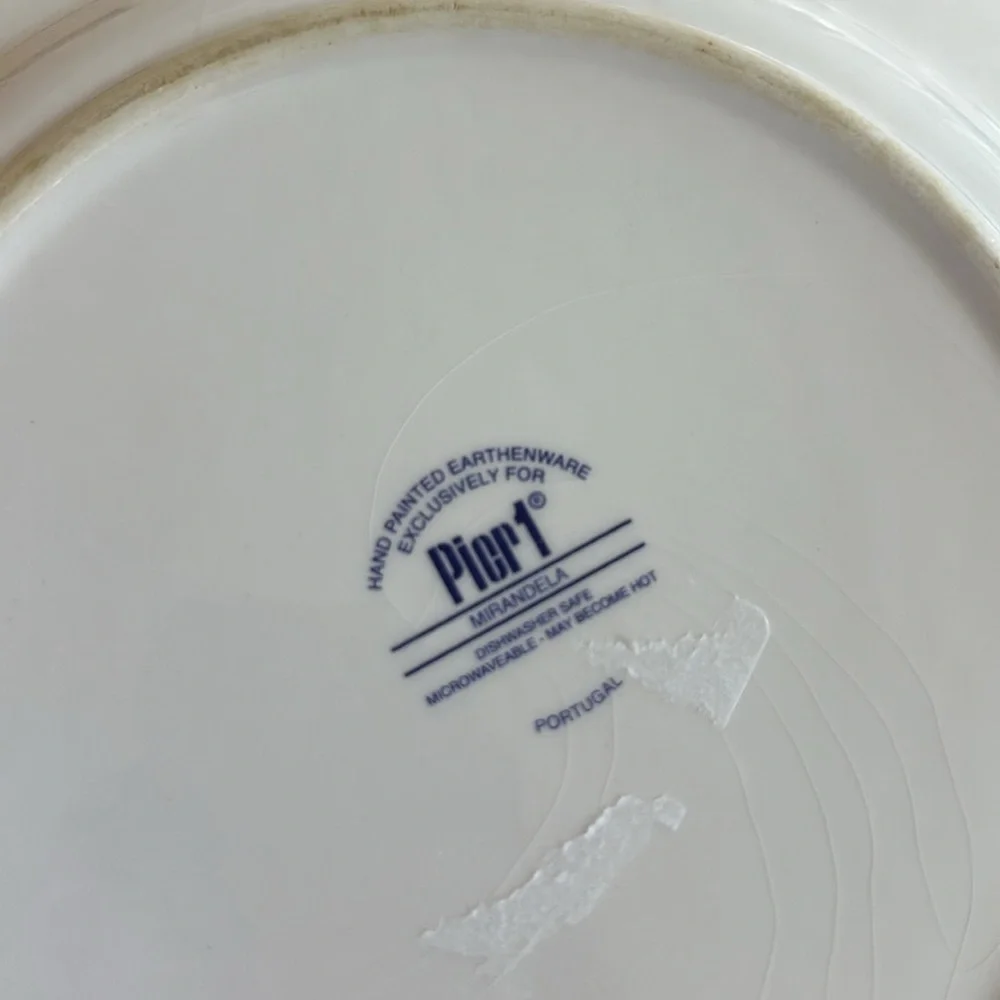 Pier 1 Mirandela Blue Yellow Paisley 11” Serving Plate Portugal Discontinued - Picture 2 of 4